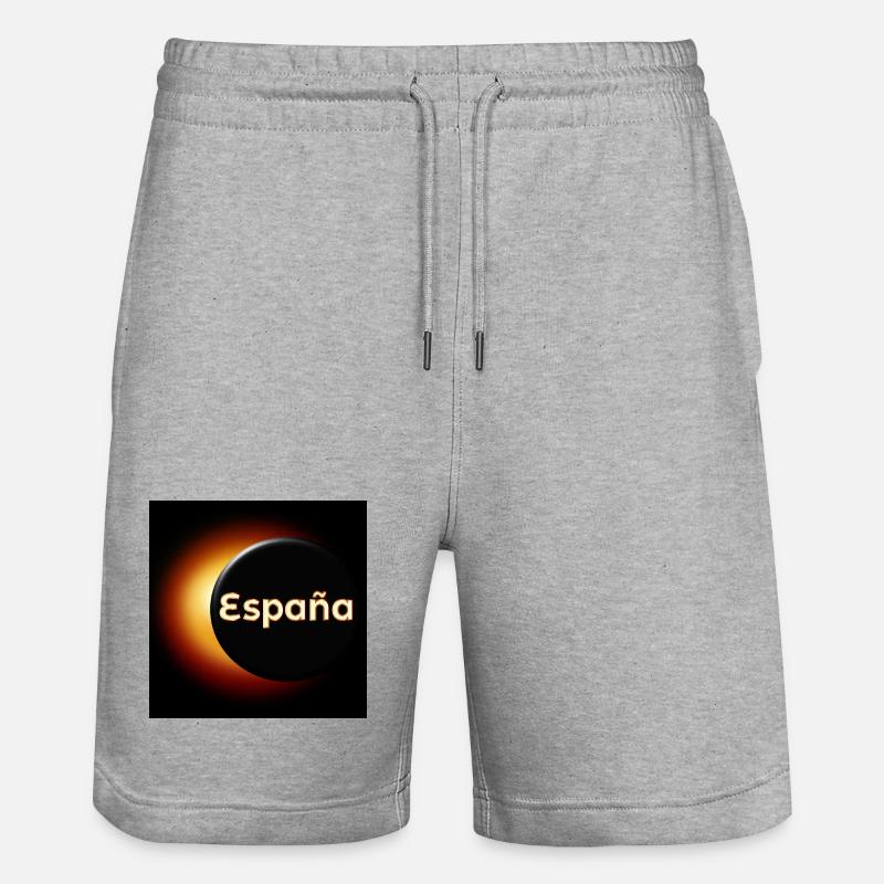 Total Solar Eclipse Spain - Stanley/Stella Trainer Unisex Organic Jogging Shorts - heather grey