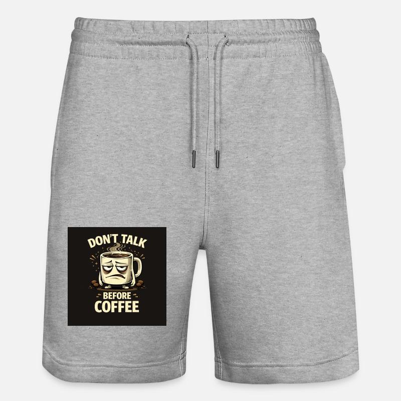 Ne parle pas avant le café - Short de jogging bio TRAINER Stanley/Stella unisexe - gris chiné