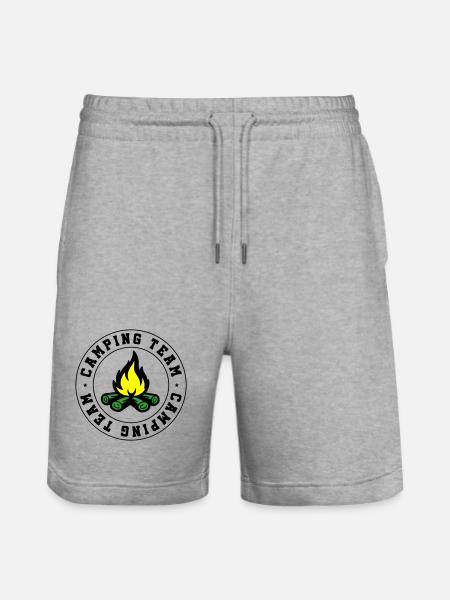 Camping Team Lagerfeuer - Stanley/Stella Unisex Bio Joggingshorts Trainer - Grau meliert