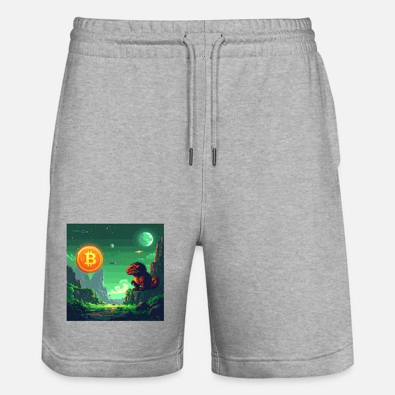 Odyssée Bitcoin dans l’espace - Short de jogging bio TRAINER Stanley/Stella unisexe - gris chiné