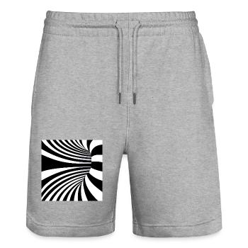 Monochrome Spiral Flux - Short de jogging bio TRAINER Stanley/Stella unisexe - gris chiné - Devant - Nik (191cm) & Marisol (170cm)