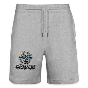 Mählanie Funny Sheep Pun Name Melanie - Stanley/Stella Trainer Unisex Organic Jogging Shorts - heather grey - Front - Nik (191cm) & Marisol (170cm)