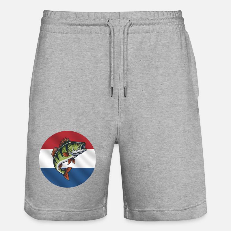 Pêche à la perche aux Pays-Bas - Short de jogging bio TRAINER Stanley/Stella unisexe - gris chiné