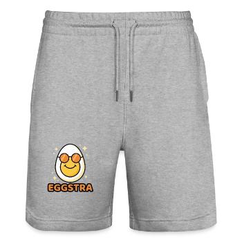 EGGSTRA Chill Mode Ei mit Sonnenbrille Ostern  - Stanley/Stella Unisex Bio Joggingshorts Trainer  - Grau meliert - Vorne - Nik (191cm) & Marisol (170cm)