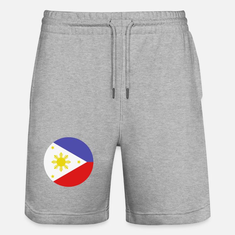 Drapeau rond philippin - Short de jogging bio TRAINER Stanley/Stella unisexe - gris chiné