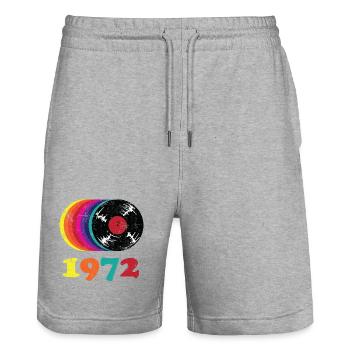 Vintage 1972 - Stanley/Stella Unisex Bio Joggingshorts Trainer  - Grau meliert - Vorne - Nik (191cm) & Marisol (170cm)