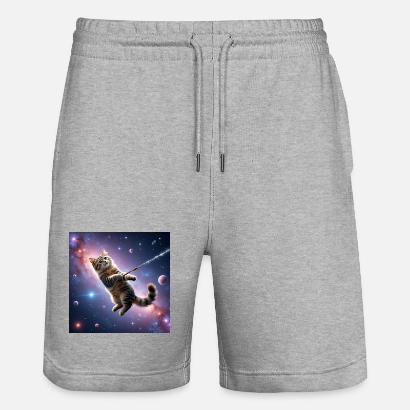 Chat dans l’espace - Short de jogging bio TRAINER Stanley/Stella unisexe - gris chiné