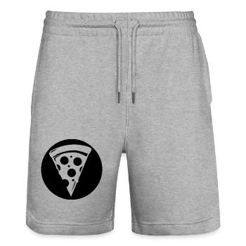 Pizza slice - Stanley/Stella Trainer Unisex Organic Jogging Shorts - heather grey - Front - Nik (191cm) & Marisol (170cm)