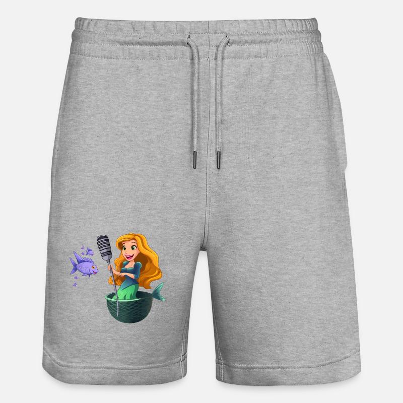 Karaoké sirène sur le net - Short de jogging bio TRAINER Stanley/Stella unisexe - gris chiné