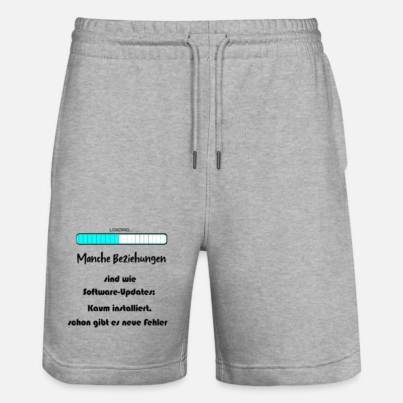 Progress Bar Blue Pattern - Stanley/Stella Trainer Unisex Organic Jogging Shorts - heather grey