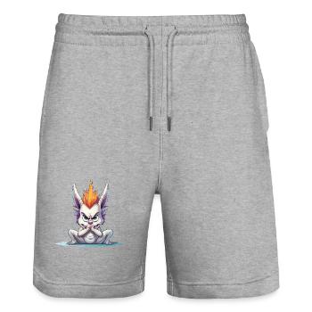 Wütendes Mohawk Häschen - Stanley/Stella Unisex Bio Joggingshorts Trainer  - Grau meliert - Vorne - Nik (191cm) & Marisol (170cm)