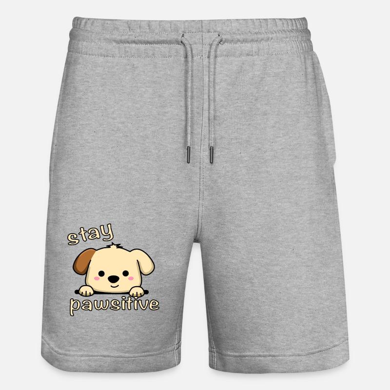 Restez Pawsitive - Short de jogging bio TRAINER Stanley/Stella unisexe - gris chiné