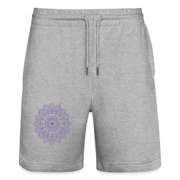 Mandala - Stanley/Stella Trainer Unisex Organic Jogging Shorts - heather grey - Front - Nik (191cm) & Marisol (170cm)