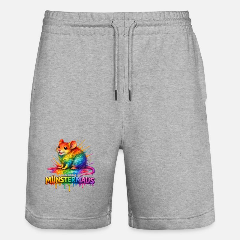 Munster Mouse Arcobaleno - Pantaloncini da jogger ecologici unisex Trainer di Stanley/Stella - grigio melange