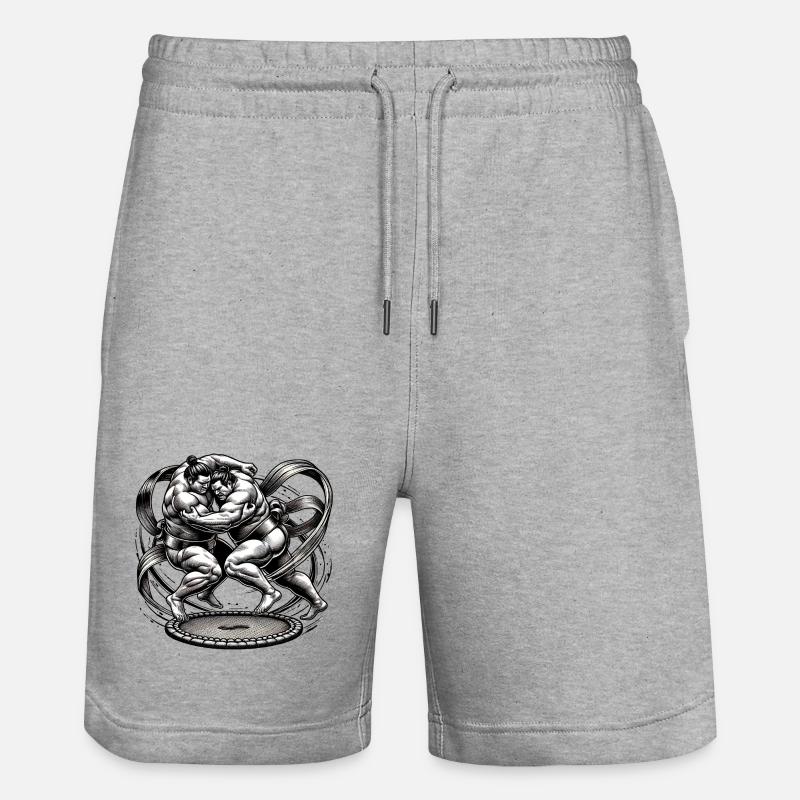 Lutteurs de sumo en duel - Short de jogging bio TRAINER Stanley/Stella unisexe - gris chiné