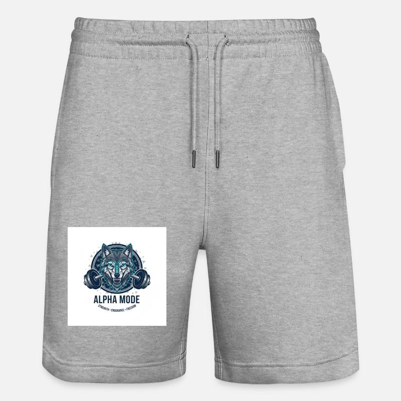 ALPHA_MODE_WOLF - Short de jogging bio TRAINER Stanley/Stella unisexe - gris chiné