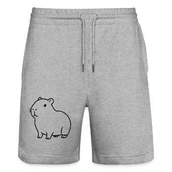 Capybara capybara noir - Short de jogging bio TRAINER Stanley/Stella unisexe - gris chiné - Devant - Nik (191cm) & Marisol (170cm)