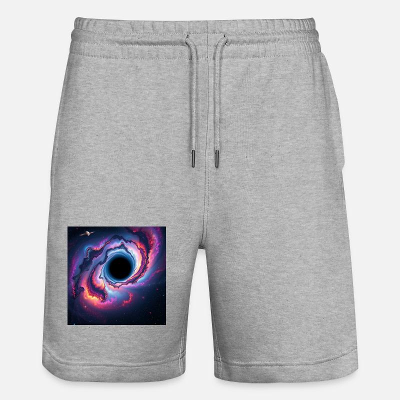 Trou noir dans la galaxie néon - Short de jogging bio TRAINER Stanley/Stella unisexe - gris chiné