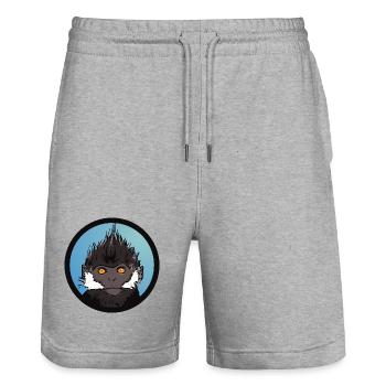 Singe Bleu Badge Illustration - Short de jogging bio TRAINER Stanley/Stella unisexe - gris chiné - Devant - Nik (191cm) & Marisol (170cm)