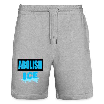 Abolish I.C.E :  - Short de jogging bio TRAINER Stanley/Stella unisexe - gris chiné - Devant - Nik (191cm) & Marisol (170cm)