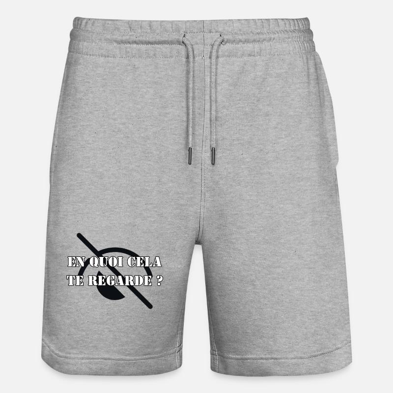 EN QUOI CELA TE REGARDE ? - Short de jogging bio TRAINER Stanley/Stella unisexe - gris chiné