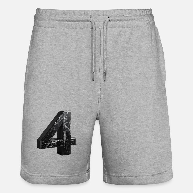Noir 4 avec motif de marbre - Short de jogging bio TRAINER Stanley/Stella unisexe - gris chiné