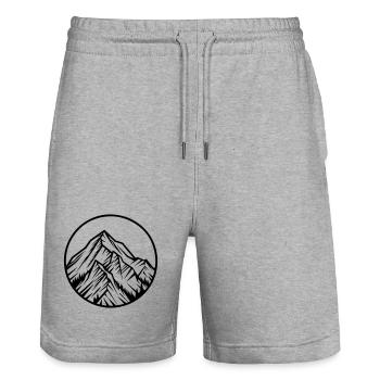 Mountains Mountains Alps - Stanley/Stella Trainer Unisex Organic Jogging Shorts - heather grey - Front - Nik (191cm) & Marisol (170cm)