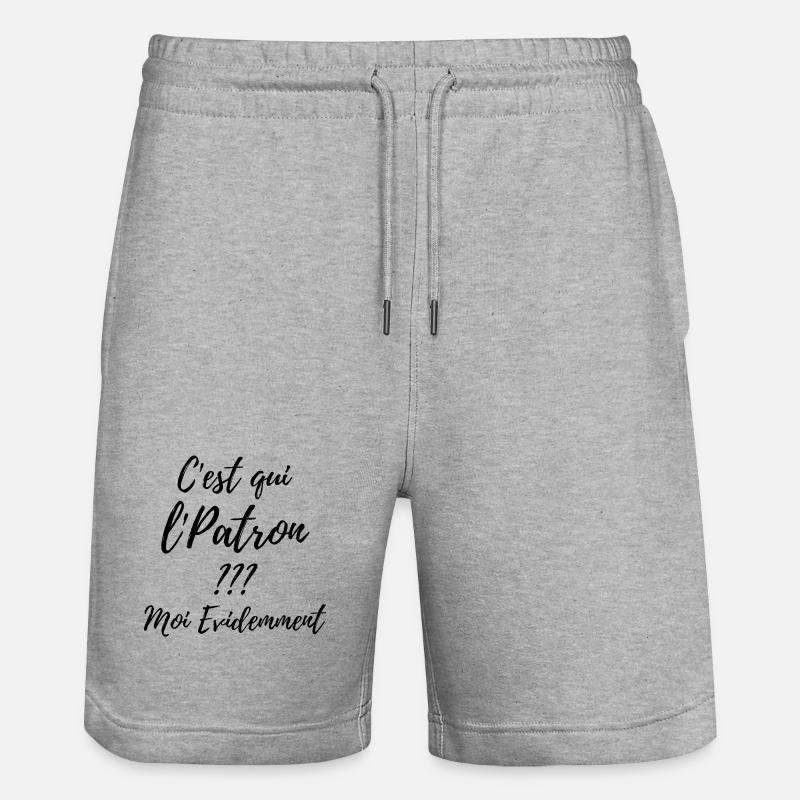 C’est qui le Patron Script - Short de jogging bio TRAINER Stanley/Stella unisexe - gris chiné