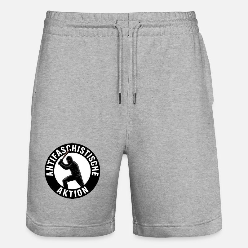 Action Antifasciste - Antifa Tee - Short de jogging bio TRAINER Stanley/Stella unisexe - gris chiné