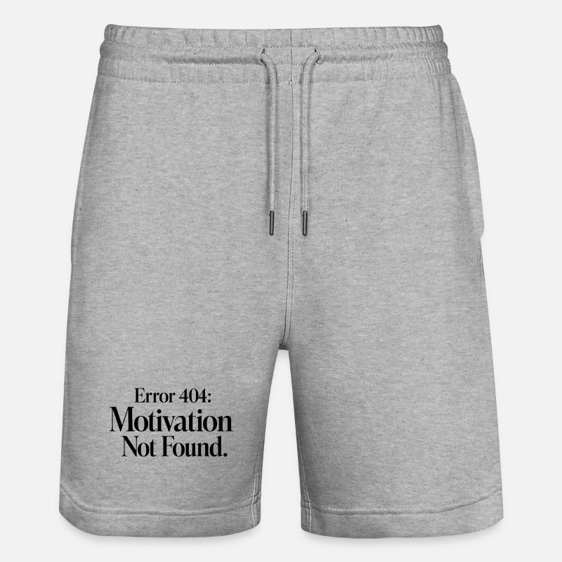 Error 404 Motivation Not Found - Stanley/Stella Trainer Unisex Organic Jogging Shorts - heather grey