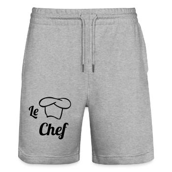Chef - Kitchen - Cook - Stanley/Stella Trainer Unisex Organic Jogging Shorts - heather grey - Front - Nik (191cm) & Marisol (170cm)