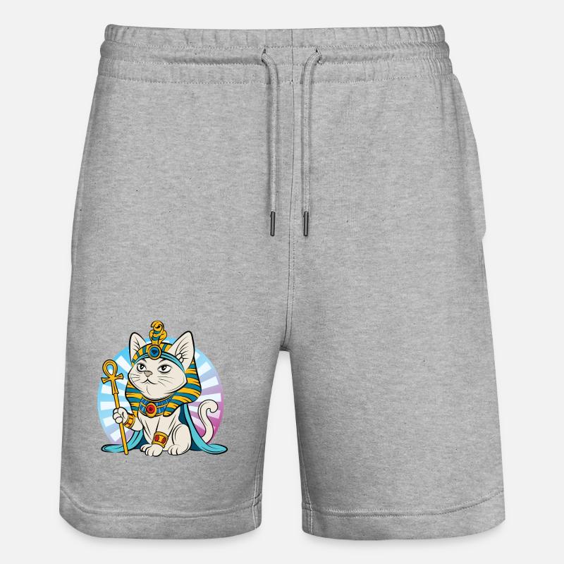 Chat pharaon égyptien - Short de jogging bio TRAINER Stanley/Stella unisexe - gris chiné