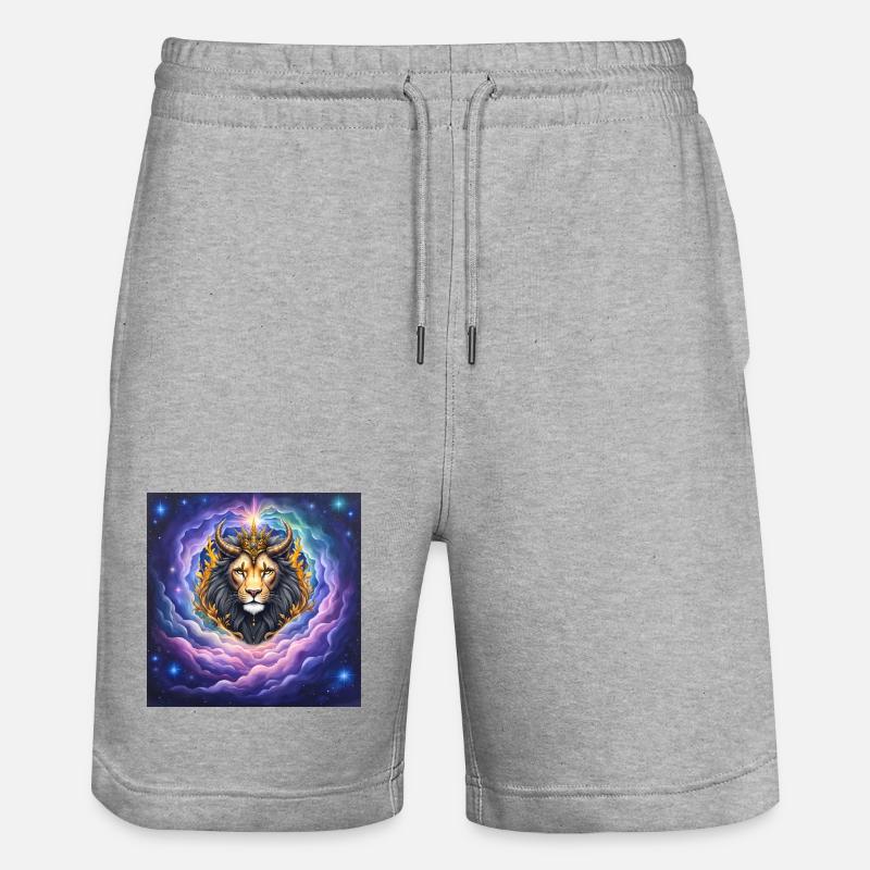Leone Celeste con Corona d'Oro - Pantaloncini da jogger ecologici unisex Trainer di Stanley/Stella - grigio melange