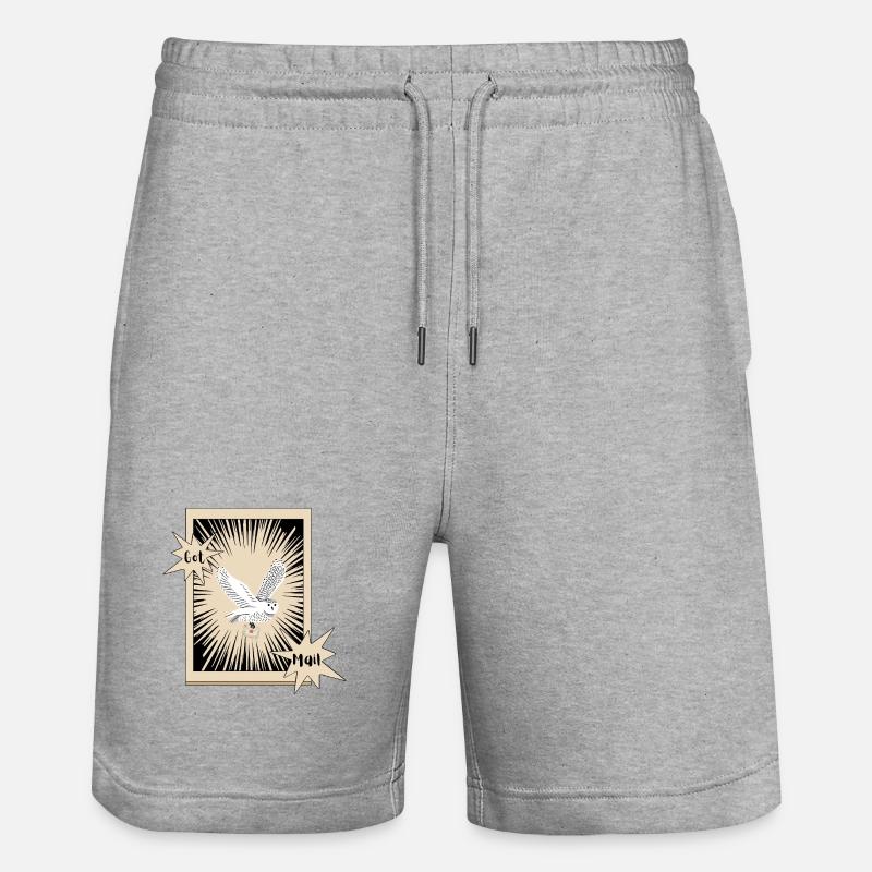 Got Mail Owl Briefeule Schneeeule - Stanley/Stella Unisex Bio Joggingshorts Trainer  - Grau meliert