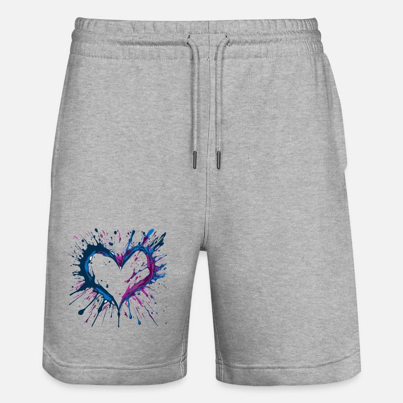 Heart dark inspiré de Key West - Short de jogging bio TRAINER Stanley/Stella unisexe - gris chiné