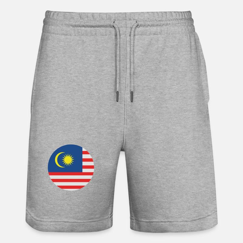 Drapeau rond de Malaisie - Short de jogging bio TRAINER Stanley/Stella unisexe - gris chiné