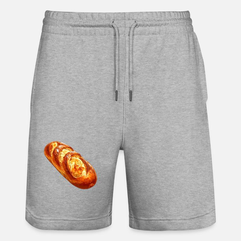 Brot oder Baguette - Stanley/Stella Unisex Bio Joggingshorts Trainer  - Grau meliert