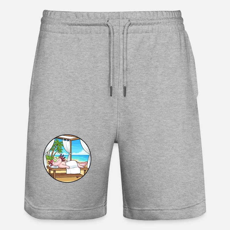 Spa plage Poisson Axolotl Art relaxant - Short de jogging bio TRAINER Stanley/Stella unisexe - gris chiné