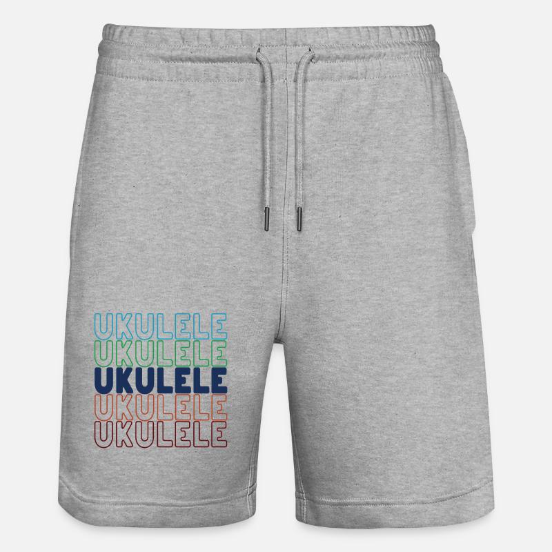 Typographie du ukulélé - Short de jogging bio TRAINER Stanley/Stella unisexe - gris chiné