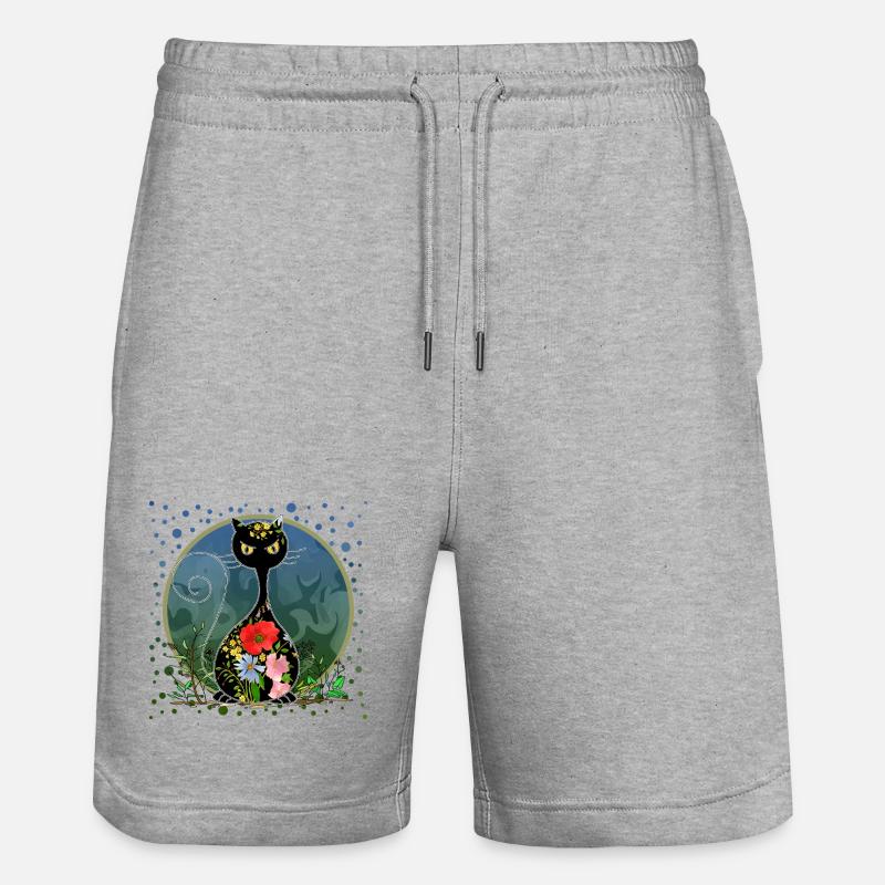 chat - Short de jogging bio TRAINER Stanley/Stella unisexe - gris chiné