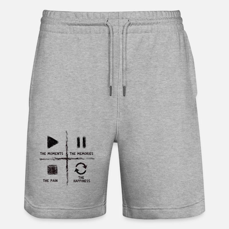 Pleine conscience, moments, souvenirs, bonheur - Short de jogging bio TRAINER Stanley/Stella unisexe - gris chiné