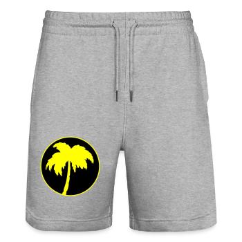 Palm trees - Stanley/Stella Trainer Unisex Organic Jogging Shorts - heather grey - Front - Nik (191cm) & Marisol (170cm)