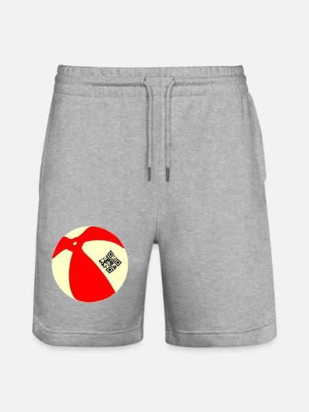 Ball QR - Stanley/Stella Trainer Unisex Organic Jogging Shorts - heather grey