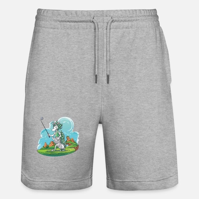 Golfeurs Dragon sur un parcours de golf vert - Short de jogging bio TRAINER Stanley/Stella unisexe - gris chiné