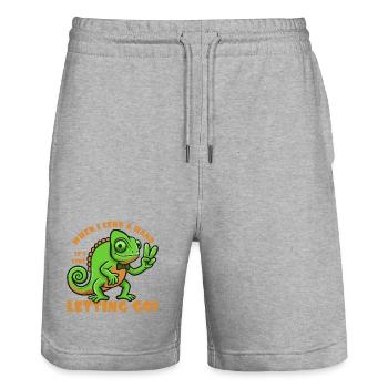 When I lend a hand its like two letting go! - Stanley/Stella Trainer Unisex Organic Jogging Shorts - heather grey - Front - Nik (191cm) & Marisol (170cm)