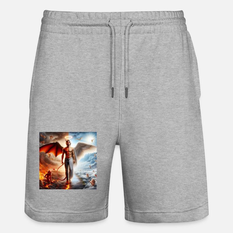 Dualité Céleste et Infernale - Short de jogging bio TRAINER Stanley/Stella unisexe - gris chiné