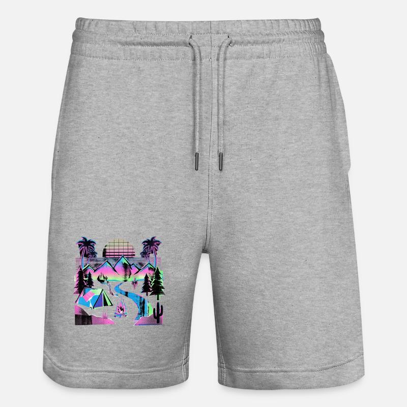 Retro Wave Camper - Short de jogging bio TRAINER Stanley/Stella unisexe - gris chiné