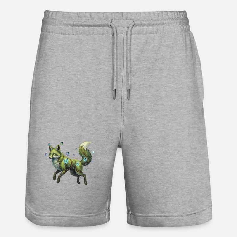 Papillon Magique Renard Vert - Short de jogging bio TRAINER Stanley/Stella unisexe - gris chiné