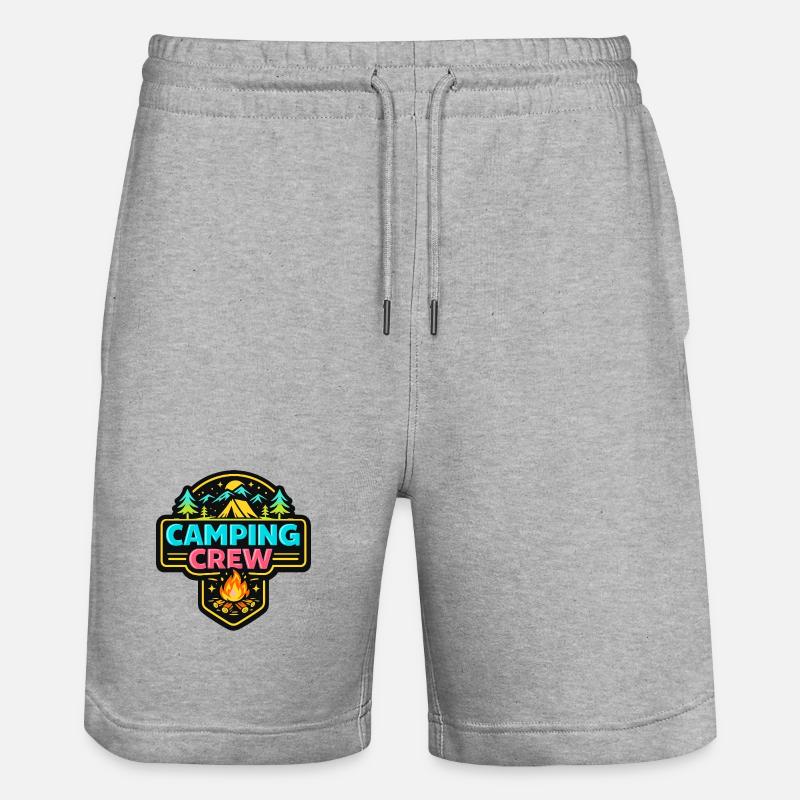 Badge de l’équipe de camping Néon - Short de jogging bio TRAINER Stanley/Stella unisexe - gris chiné