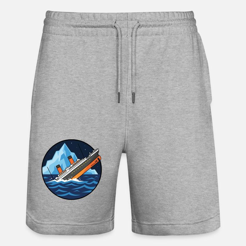 Titanic Schiff Eisberg Illustration - Short de jogging bio TRAINER Stanley/Stella unisexe - gris chiné